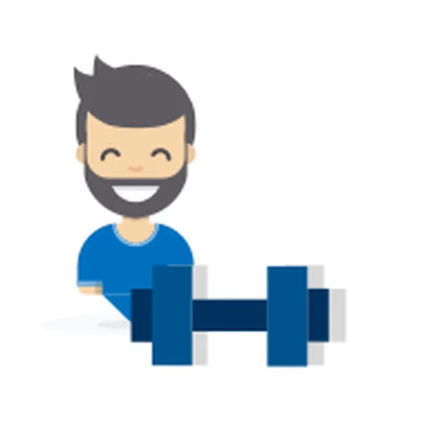 Illustration of the Exerciser archetype lifting a dumbbell