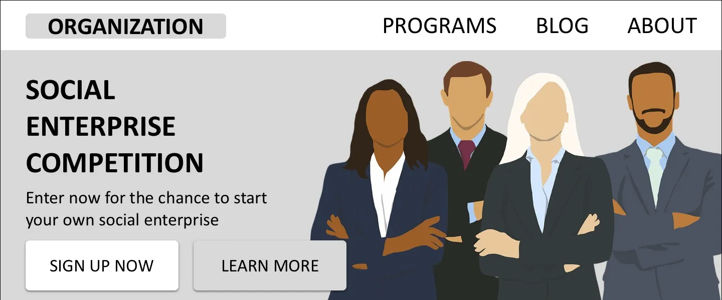 Social Enterprise Competition website homepage