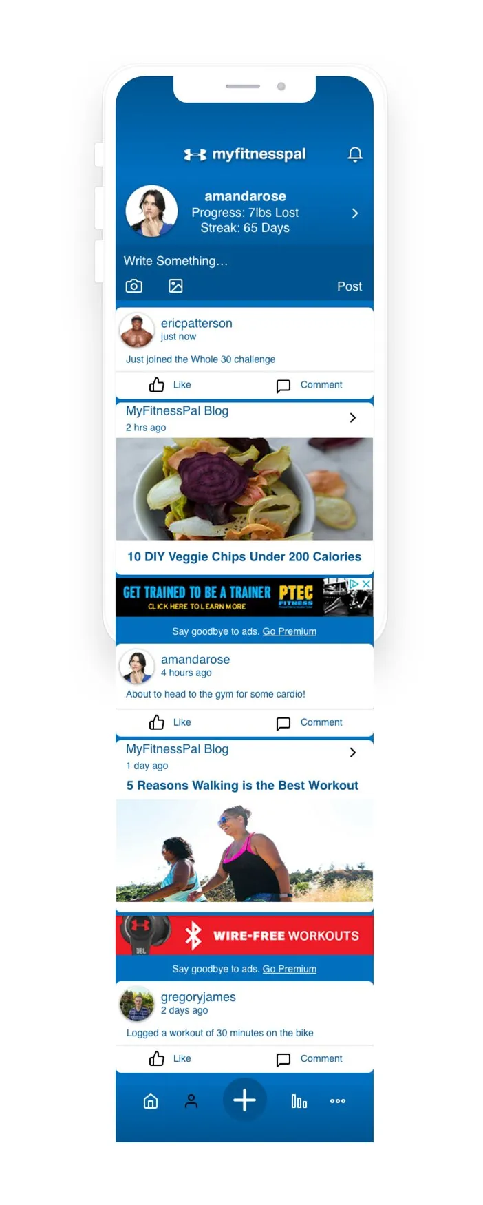 Final social experience: feed, profile and friends