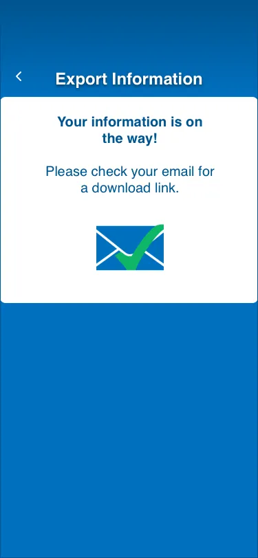 Export confirmation