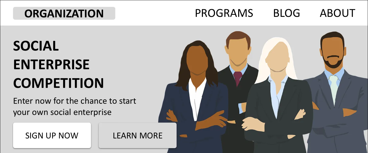 Social Enterprise Competition website homepage