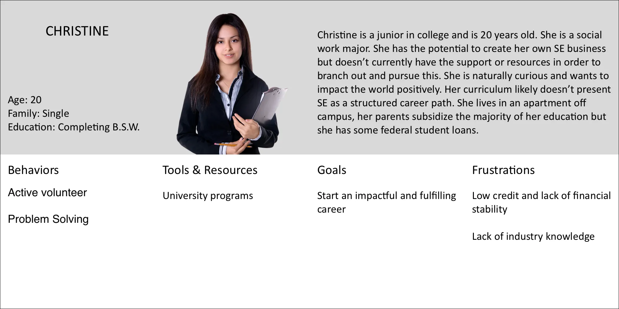 User persona: Christine
