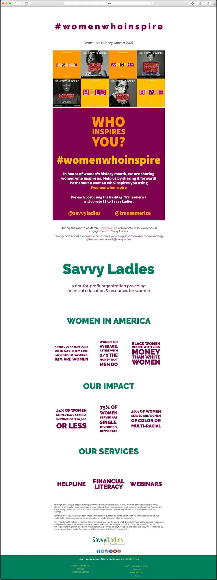 Campaign landing page on a phone