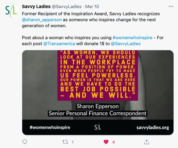 Example tweet from the campaign