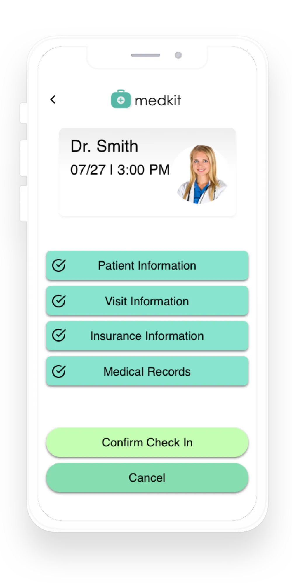 Appointment check-in form