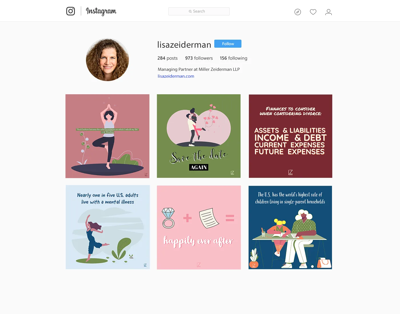 Instagram feed on desktop