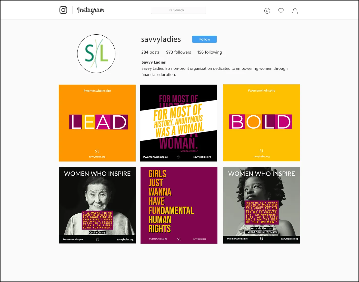 Savvy Ladies Instagram feed
