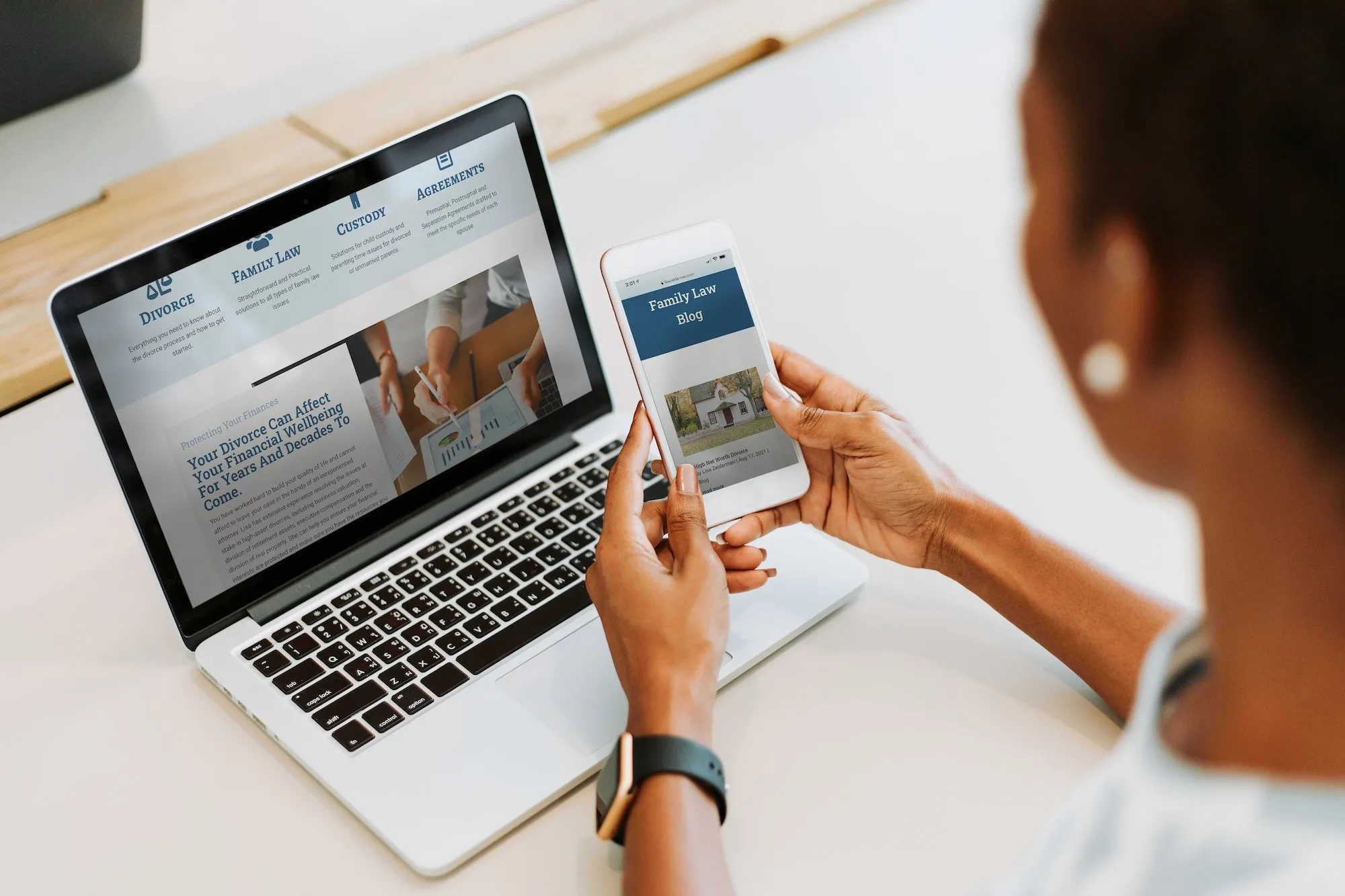 New website on a laptop and phone
