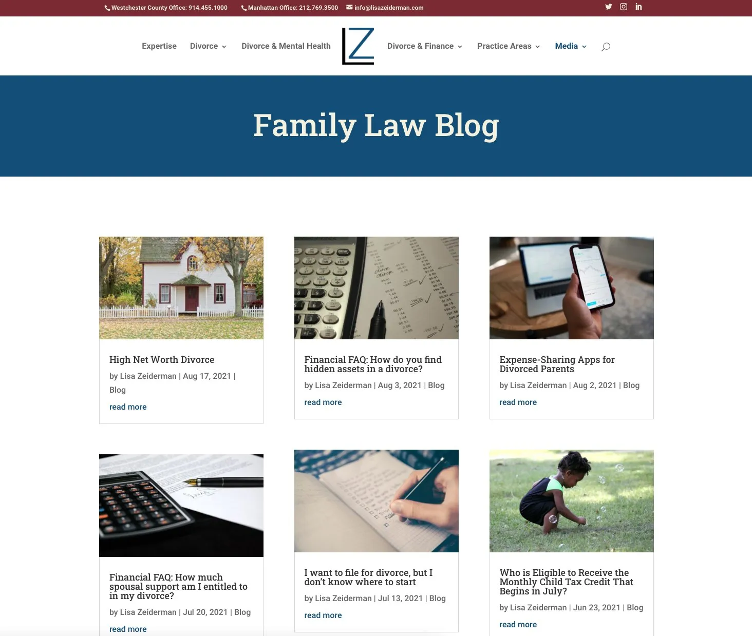 Website blog page