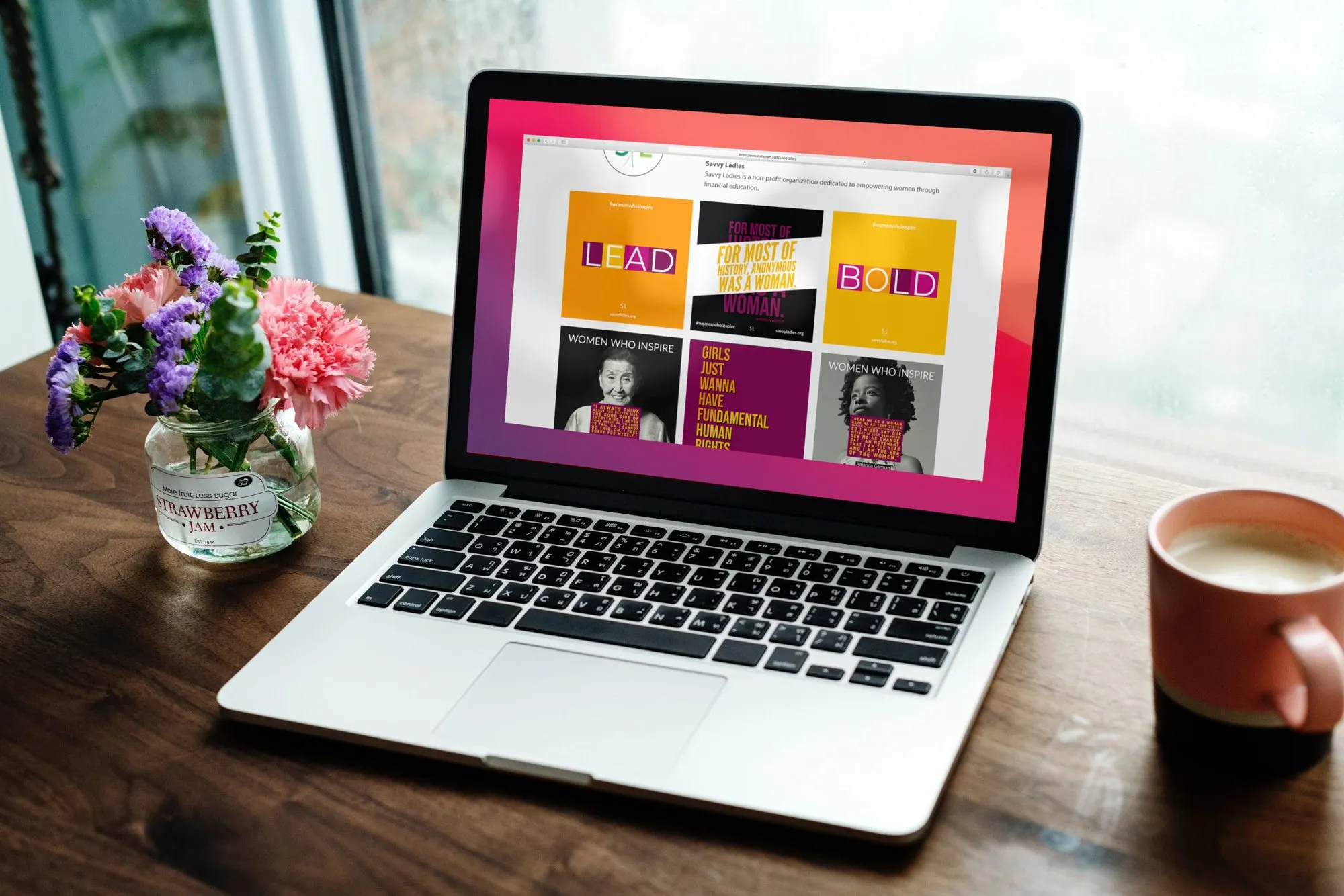 Women Who Inspire Instagram posts on a laptop