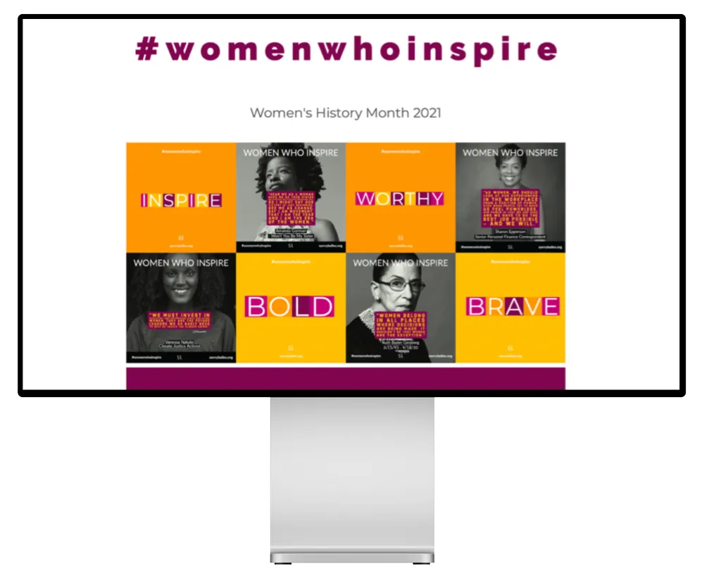 Campaign landing page on desktop